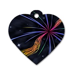 Stars Space Firework Burst Light Dog Tag Heart (two Sides)