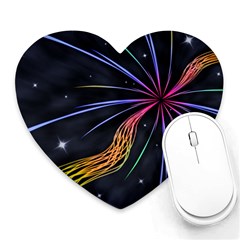 Stars Space Firework Burst Light Heart Mousepads by HermanTelo