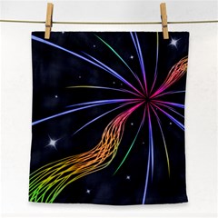 Stars Space Firework Burst Light Face Towel by HermanTelo