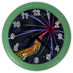 Stars Space Firework Burst Light Color Wall Clock by HermanTelo