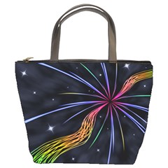 Stars Space Firework Burst Light Bucket Bag by HermanTelo