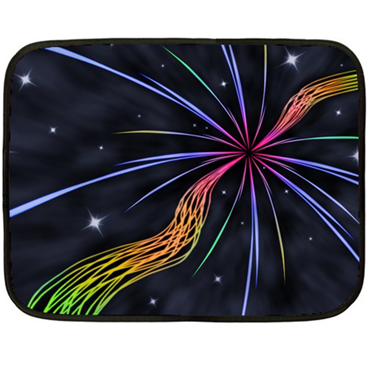 Stars Space Firework Burst Light Double Sided Fleece Blanket (Mini) 