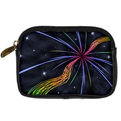 Stars Space Firework Burst Light Digital Camera Leather Case by HermanTelo