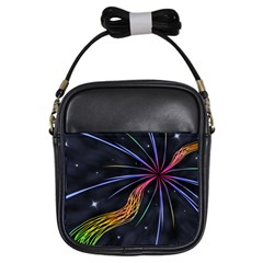 Stars Space Firework Burst Light Girls Sling Bag by HermanTelo