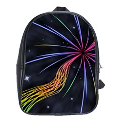 Stars Space Firework Burst Light School Bag (large)