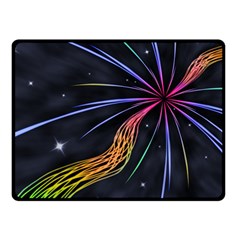 Stars Space Firework Burst Light Fleece Blanket (small)