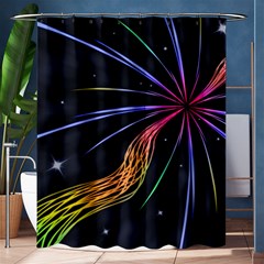 Stars Space Firework Burst Light Shower Curtain 60  X 72  (medium)  by HermanTelo