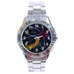 Stars Space Firework Burst Light Stainless Steel Analogue Watch by HermanTelo