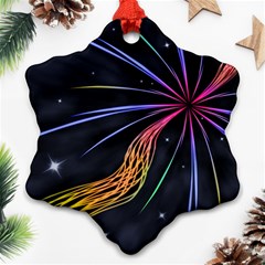 Stars Space Firework Burst Light Snowflake Ornament (two Sides)