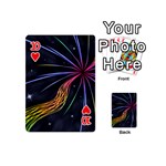 Stars Space Firework Burst Light Playing Cards Double Sided (Mini) Front - Heart10