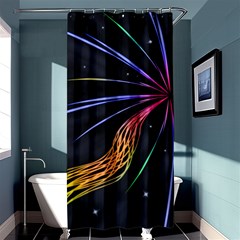 Stars Space Firework Burst Light Shower Curtain 36  X 72  (stall) 