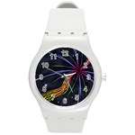 Stars Space Firework Burst Light Round Plastic Sport Watch (M) Front