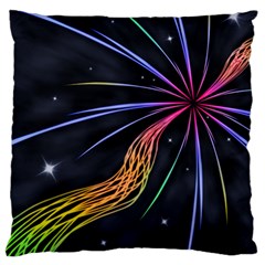 Stars Space Firework Burst Light Large Cushion Case (one Side) by HermanTelo