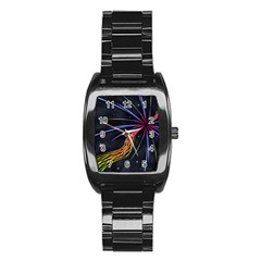 Stars Space Firework Burst Light Stainless Steel Barrel Watch