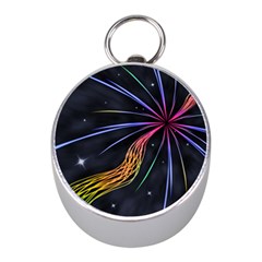 Stars Space Firework Burst Light Mini Silver Compasses by HermanTelo