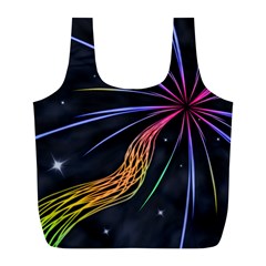 Stars Space Firework Burst Light Full Print Recycle Bag (l)