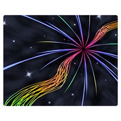 Stars Space Firework Burst Light Double Sided Flano Blanket (medium) 