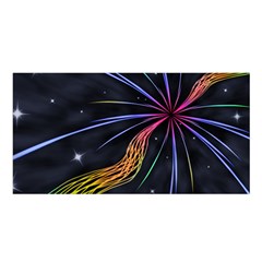 Stars Space Firework Burst Light Satin Shawl by HermanTelo