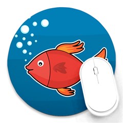 Sketch Nature Water Fish Cute Round Mousepads by HermanTelo