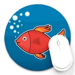 Sketch Nature Water Fish Cute Round Mousepads Front