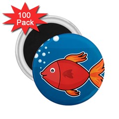 Sketch Nature Water Fish Cute 2 25  Magnets (100 Pack) 