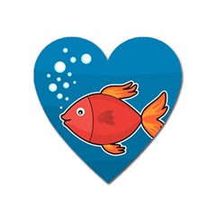 Sketch Nature Water Fish Cute Heart Magnet