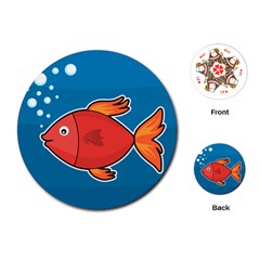 Sketch Nature Water Fish Cute Playing Cards (round)