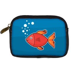 Sketch Nature Water Fish Cute Digital Camera Leather Case