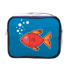 Sketch Nature Water Fish Cute Mini Toiletries Bag (one Side)