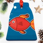 Sketch Nature Water Fish Cute Bell Ornament (Two Sides) Front