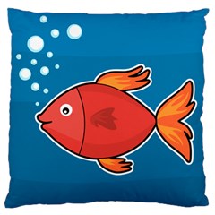 Sketch Nature Water Fish Cute Large Cushion Case (two Sides)