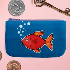 Sketch Nature Water Fish Cute Large Coin Purse by HermanTelo