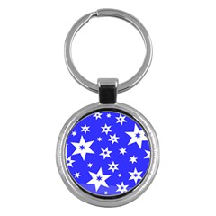 Star Background Pattern Advent Key Chains (round) 