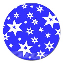 Star Background Pattern Advent Magnet 5  (round) by HermanTelo