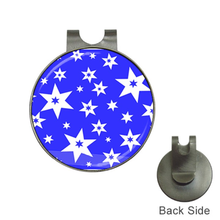 Star Background Pattern Advent Hat Clips with Golf Markers