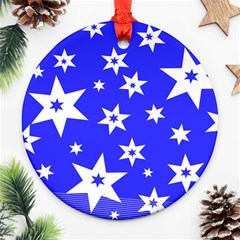 Star Background Pattern Advent Round Ornament (two Sides) by HermanTelo