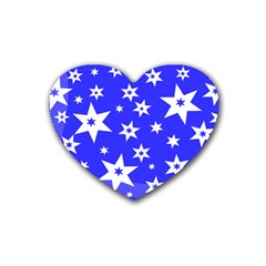 Star Background Pattern Advent Rubber Coaster (heart) 