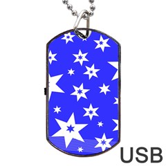 Star Background Pattern Advent Dog Tag Usb Flash (one Side)