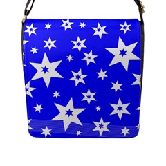 Star Background Pattern Advent Flap Closure Messenger Bag (l) by HermanTelo