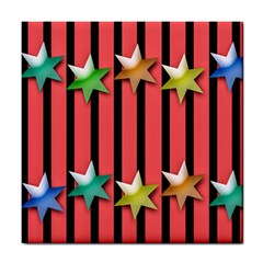 Star Christmas Greeting Tile Coasters by HermanTelo