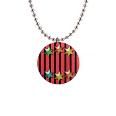 Star Christmas Greeting 1  Button Necklace by HermanTelo