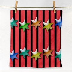 Star Christmas Greeting Face Towel by HermanTelo