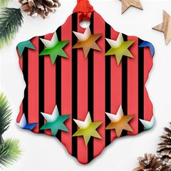 Star Christmas Greeting Snowflake Ornament (two Sides)