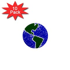 Globe Drawing Earth Ocean 1  Mini Magnet (10 Pack)  by HermanTelo