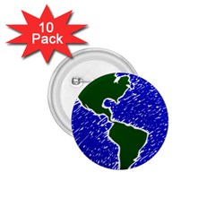 Globe Drawing Earth Ocean 1 75  Buttons (10 Pack) by HermanTelo