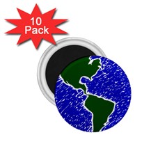 Globe Drawing Earth Ocean 1 75  Magnets (10 Pack)  by HermanTelo