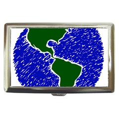 Globe Drawing Earth Ocean Cigarette Money Case