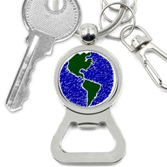 Globe Drawing Earth Ocean Bottle Opener Key Chains by HermanTelo