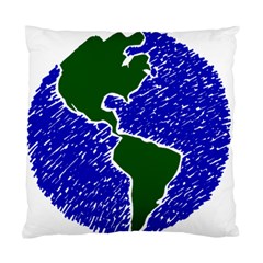 Globe Drawing Earth Ocean Standard Cushion Case (one Side) by HermanTelo