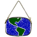 Globe Drawing Earth Ocean Chain Purse (Two Sides) Front